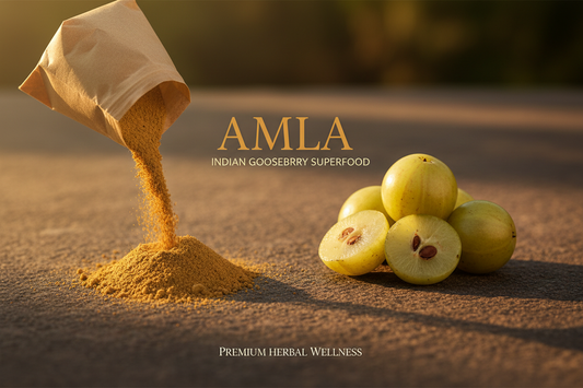 Amla powder superfood with fresh amla fruit