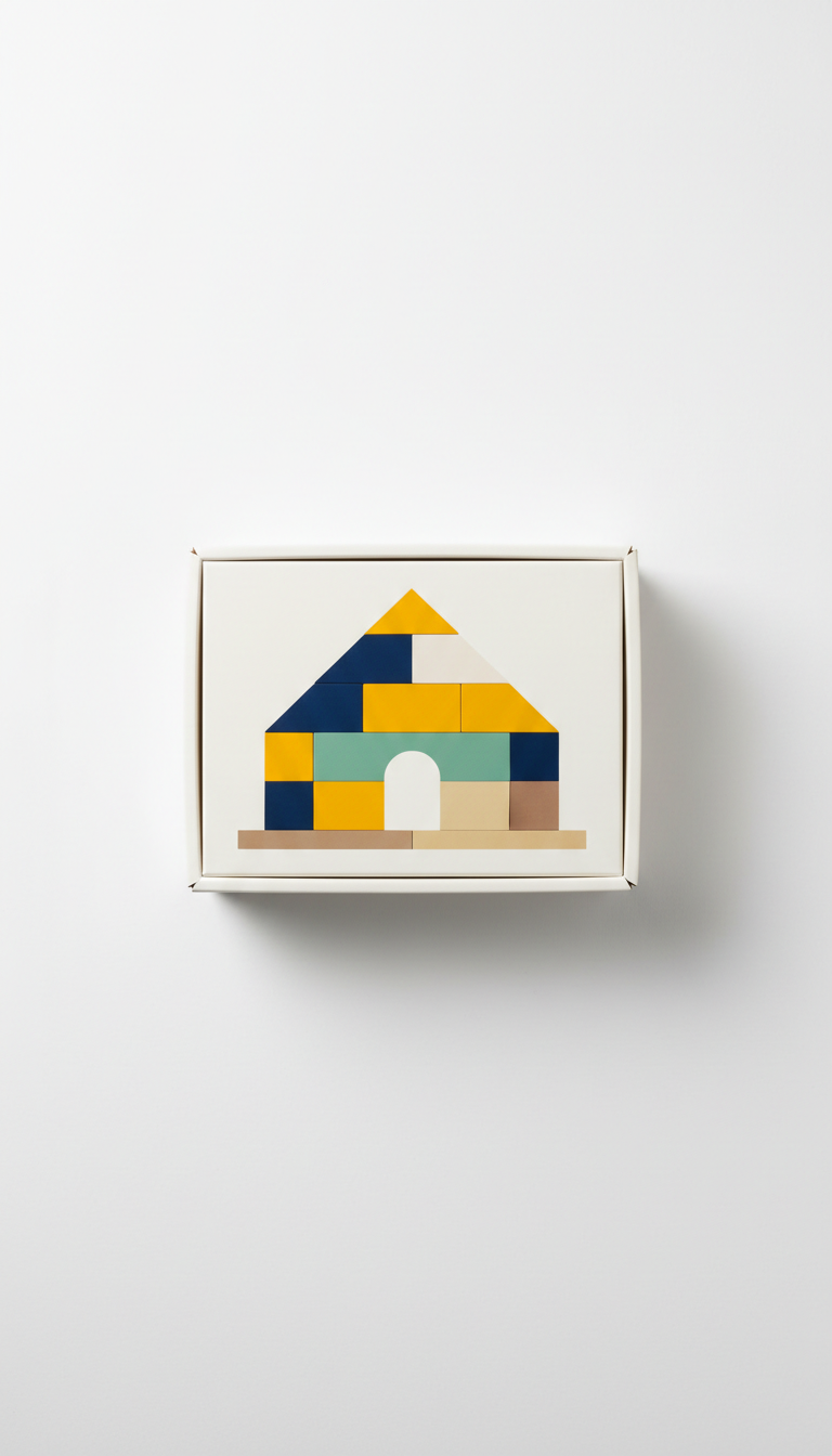 Educational building blocks set, Primary angle is straight-on or slight 3/4 view to showcase both product details and...