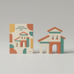 Artisan Architecture Set—packaging and completed build displayed together., Three-quarter angle tabletop shots that...