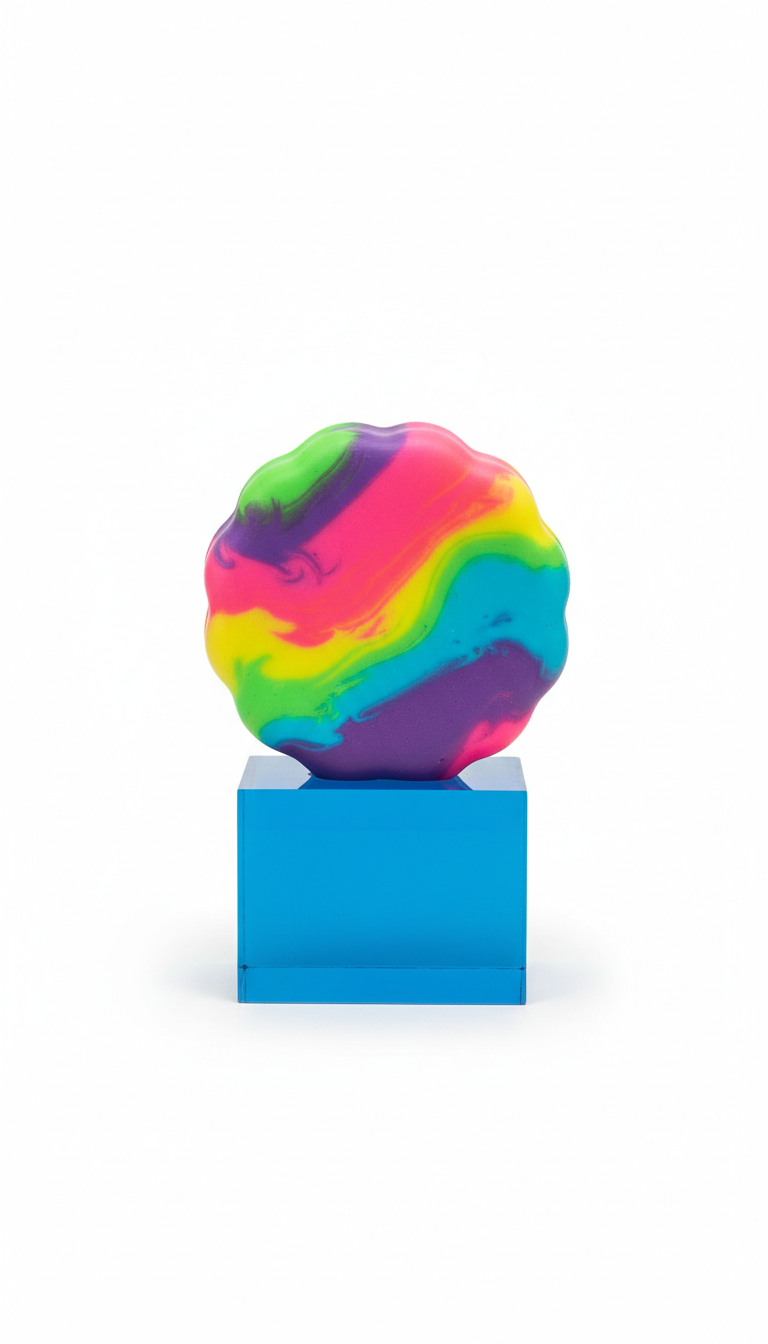 Big Butter stress putty, Default to three-quarter angle for each toy: product elevated on a chunky acrylic block or simple...