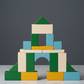 Building Block Set A, centered on a smooth surface with a Slate Gray background. The set is arranged neatly and...