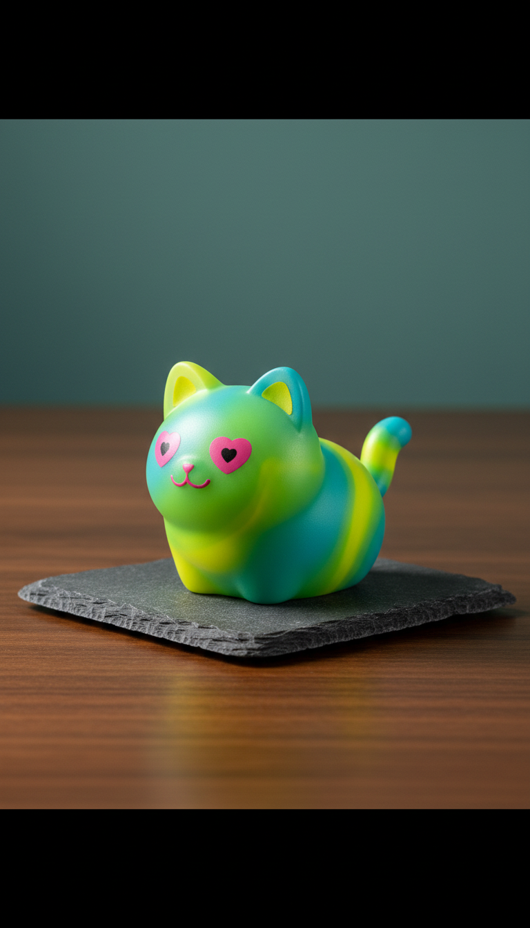 Slime Lime Cat Limited Edition Squishy in a new setting