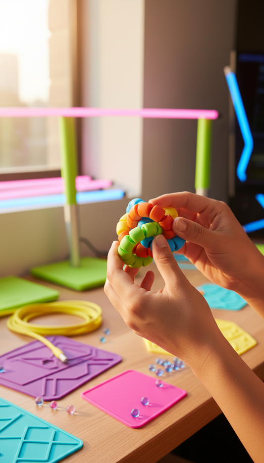 FlexiTwist silicone ring toy in use